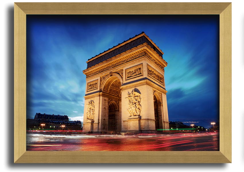 Arc De Triomphe 7 framed print showcasing the iconic monument in a stylish frame, ready to hang.