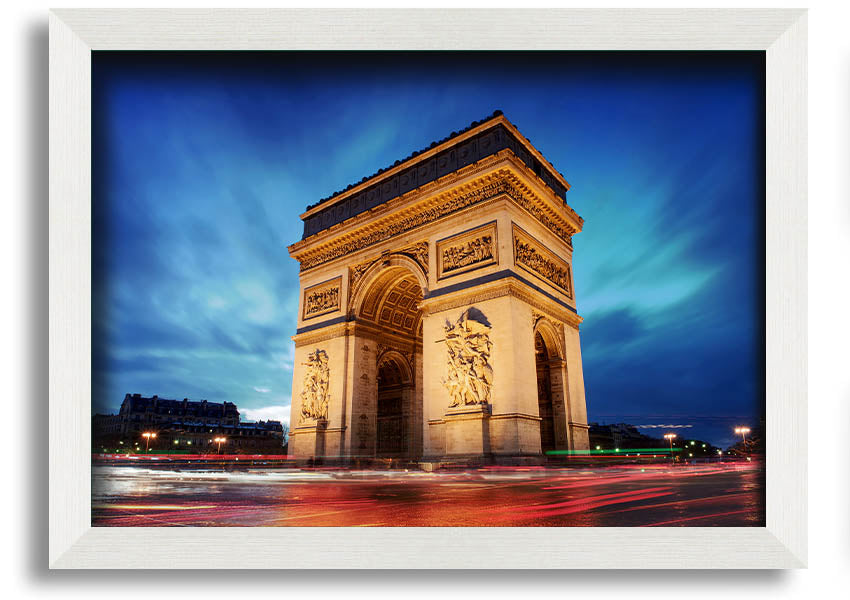 Arc De Triomphe 7 framed print showcasing the iconic monument in a stylish frame, ready to hang.