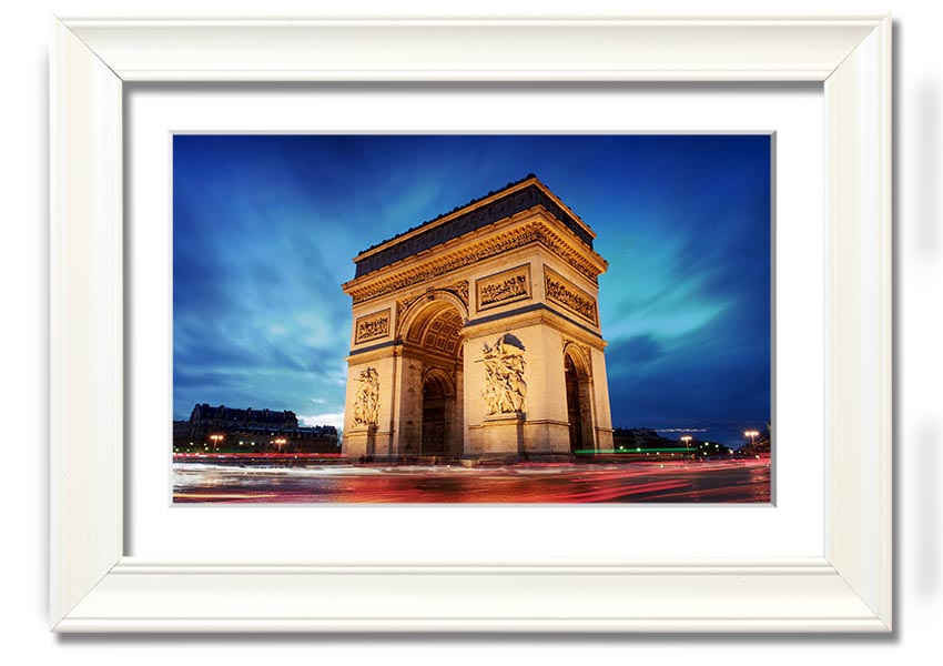 Arc De Triomphe 7 framed print showcasing the iconic monument in a stylish frame, ready to hang.