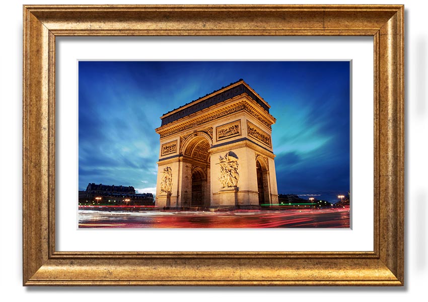 Arc De Triomphe 7 framed print showcasing the iconic monument in a stylish frame, ready to hang.