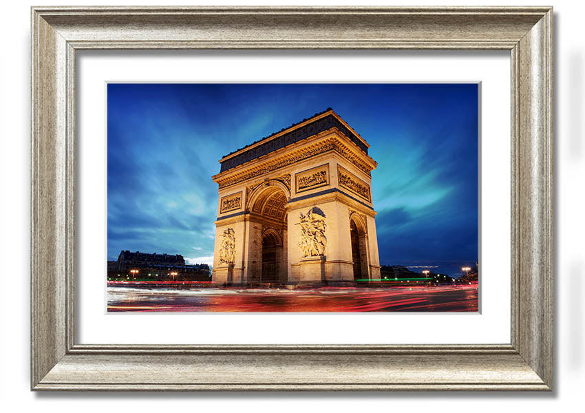 Arc De Triomphe 7 framed print showcasing the iconic monument in a stylish frame, ready to hang.