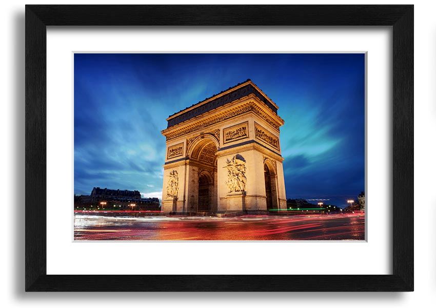 Arc De Triomphe 7 framed print showcasing the iconic monument in a stylish frame, ready to hang.