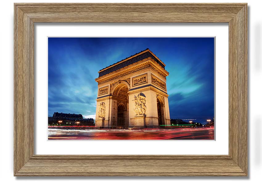 Arc De Triomphe 7 framed print showcasing the iconic monument in a stylish frame, ready to hang.