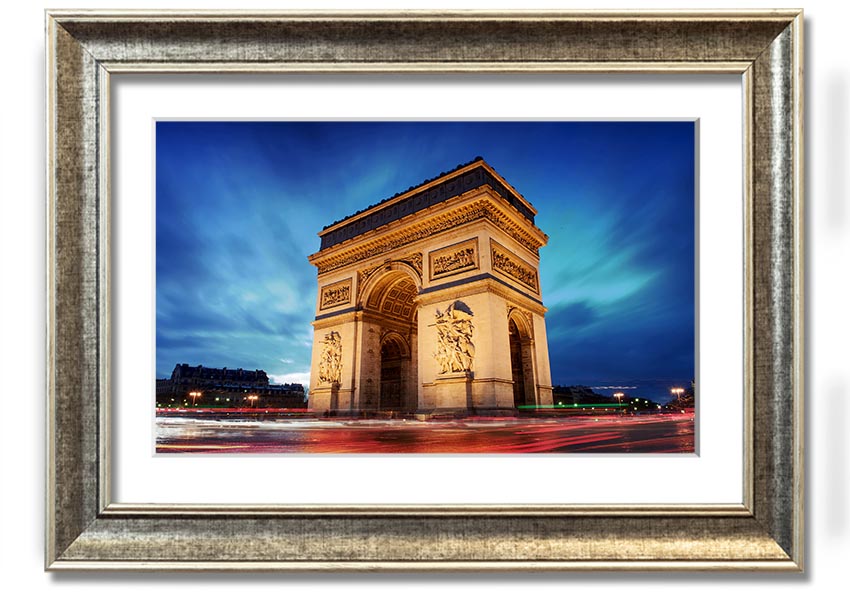 Arc De Triomphe 7 framed print showcasing the iconic monument in a stylish frame, ready to hang.