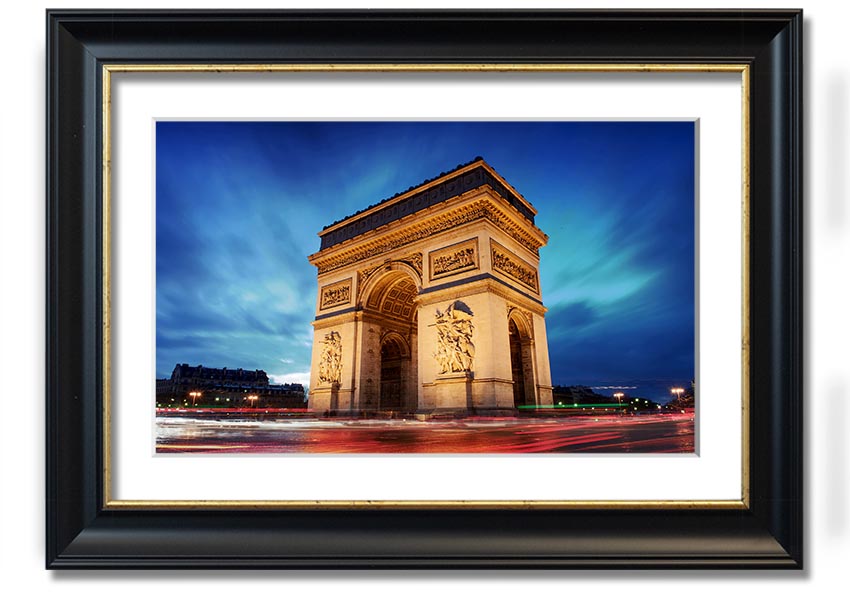 Arc De Triomphe 7 framed print showcasing the iconic monument in a stylish frame, ready to hang.