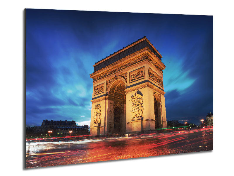 Arc De Triomphe 7 artwork printed on brushed aluminium dibond, showcasing modern design and vibrant colors.