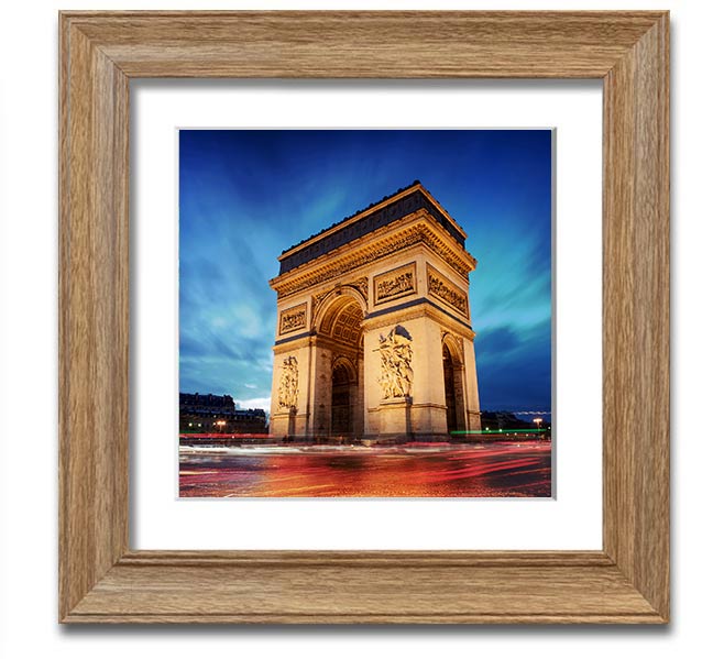 Arc De Triomphe 7 Square Framed Print in various frame colors, showcasing the iconic monument.