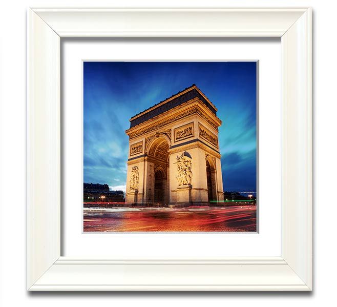 Arc De Triomphe 7 Square Framed Print in various frame colors, showcasing the iconic monument.