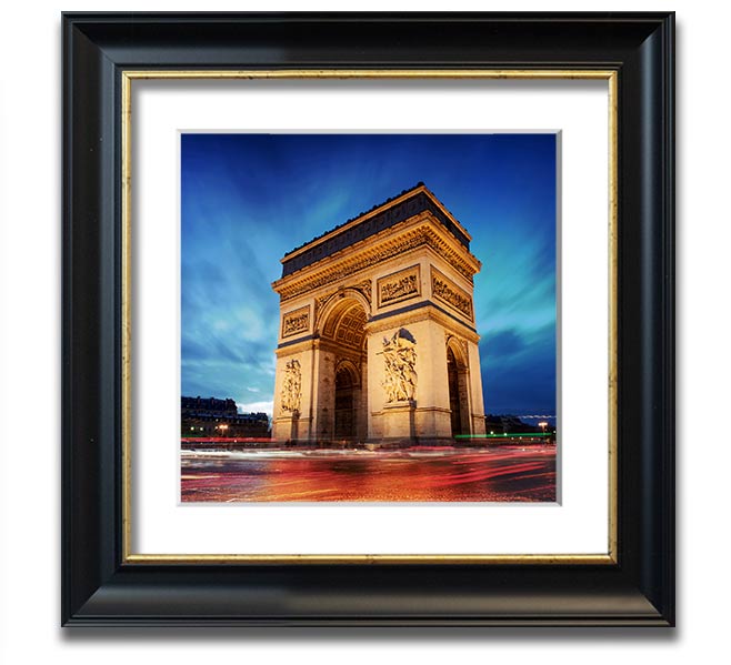 Arc De Triomphe 7 Square Framed Print in various frame colors, showcasing the iconic monument.