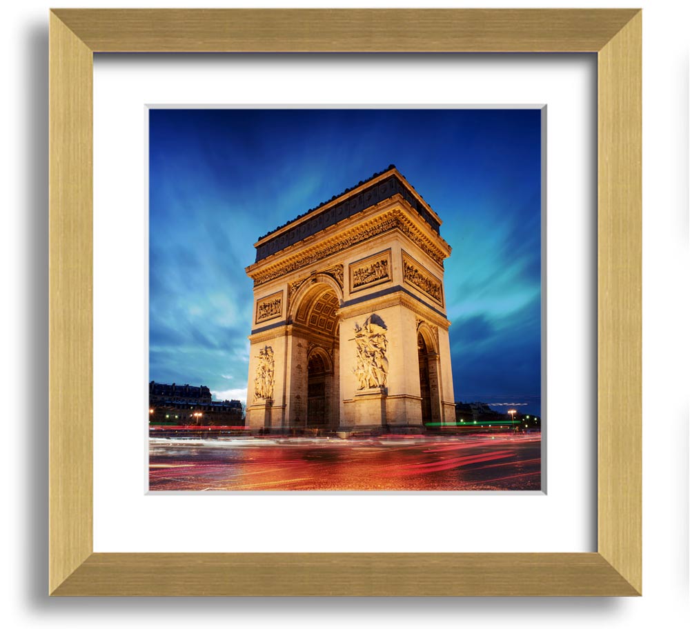 Arc De Triomphe 7 Square Framed Print in various frame colors, showcasing the iconic monument.