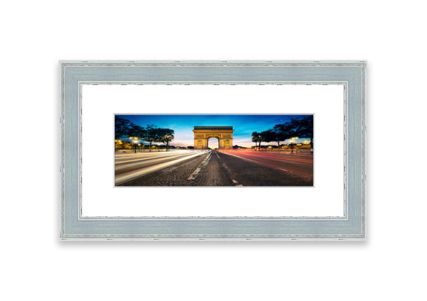 Framed print of the Arc De Triomphe 8, showcasing intricate details and available in various frame colors.