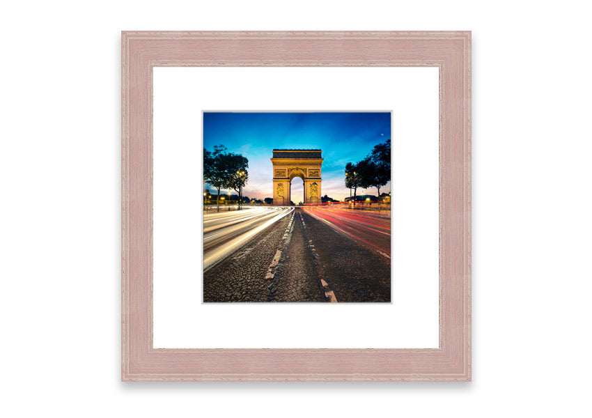 Framed print of the Arc De Triomphe 8, showcasing intricate details and available in various frame colors.