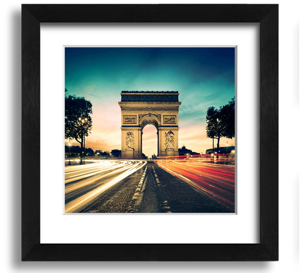 Arc De Triomphe 9 Square Framed Print showcasing the iconic monument in a stylish frame.