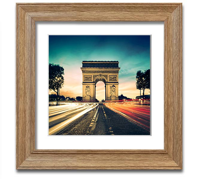 Arc De Triomphe 9 Square Framed Print showcasing the iconic monument in a stylish frame.