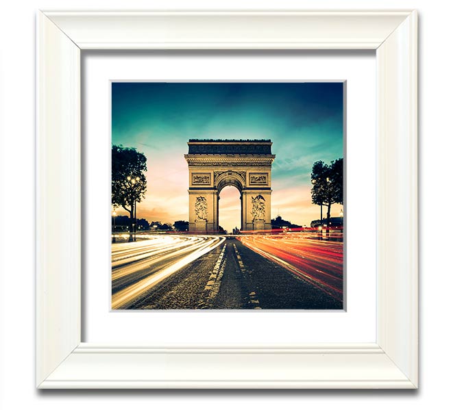 Arc De Triomphe 9 Square Framed Print showcasing the iconic monument in a stylish frame.