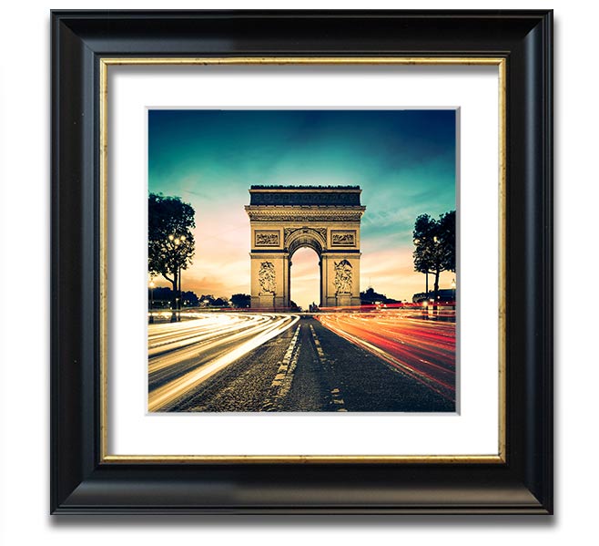 Arc De Triomphe 9 Square Framed Print showcasing the iconic monument in a stylish frame.