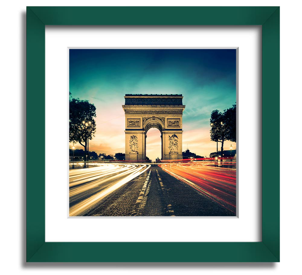 Arc De Triomphe 9 Square Framed Print showcasing the iconic monument in a stylish frame.