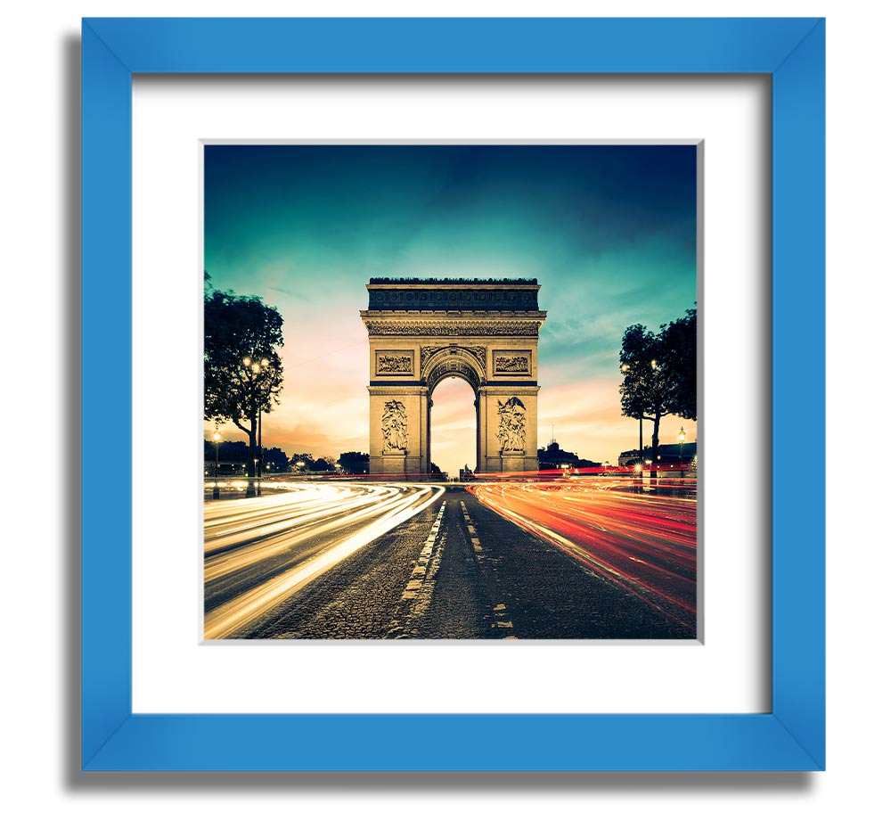 Arc De Triomphe 9 Square Framed Print showcasing the iconic monument in a stylish frame.