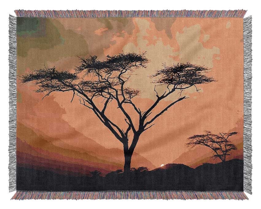 Arcania Tree Sunblaze throw blanket made from 100% cotton, featuring a thermal weave for breathability and a luxurious finish, perfect for home decor.