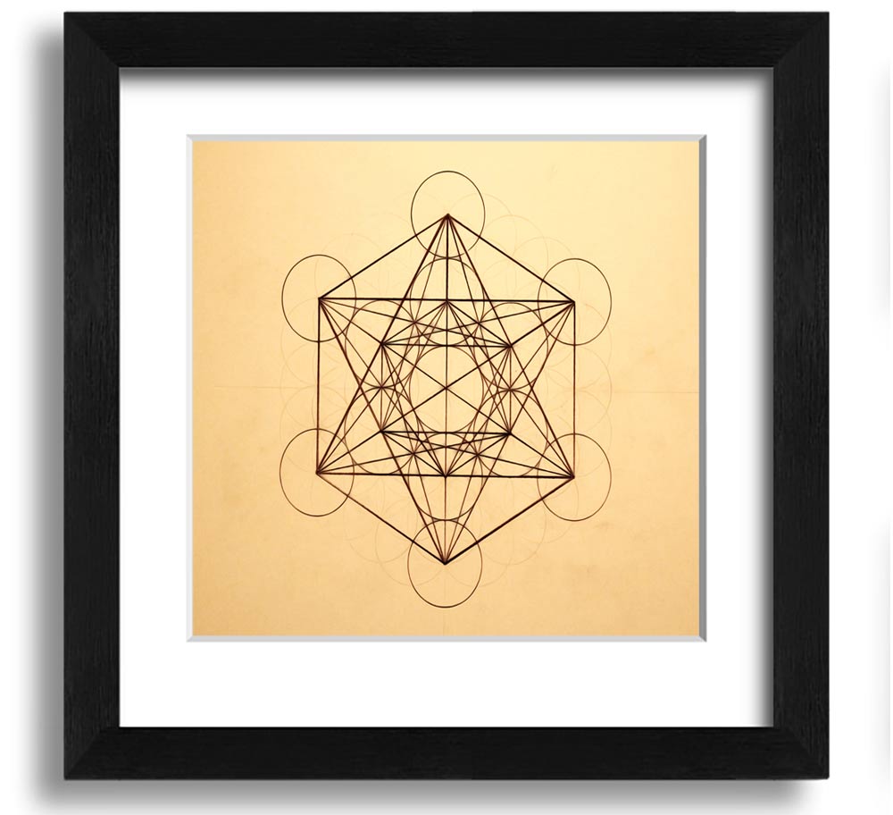 Architects Cube Square Framed Print in various frame colors, showcasing modern geometric design.