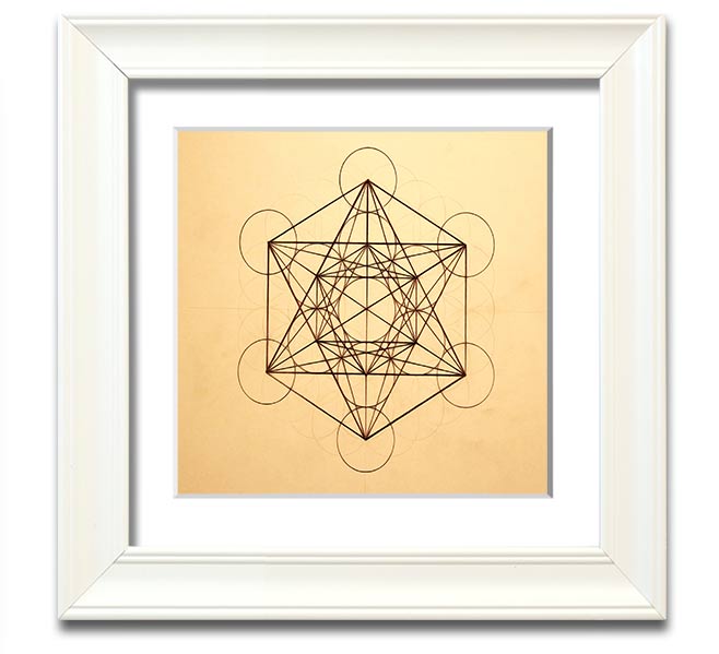 Architects Cube Square Framed Print in various frame colors, showcasing modern geometric design.