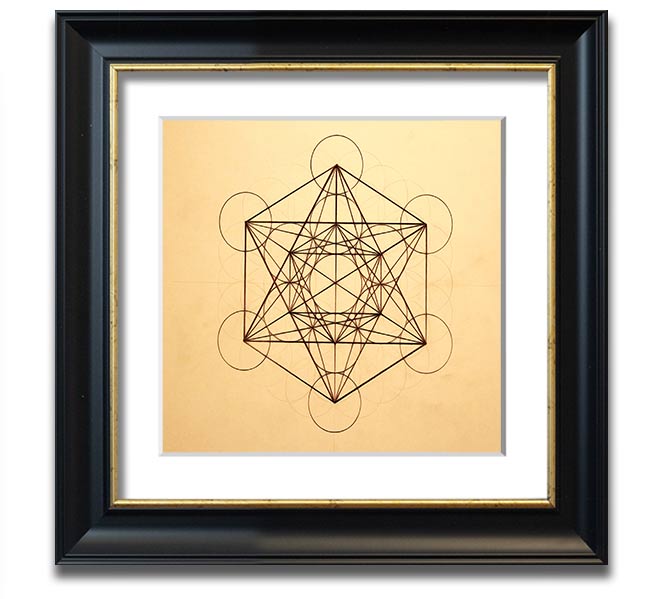 Architects Cube Square Framed Print in various frame colors, showcasing modern geometric design.