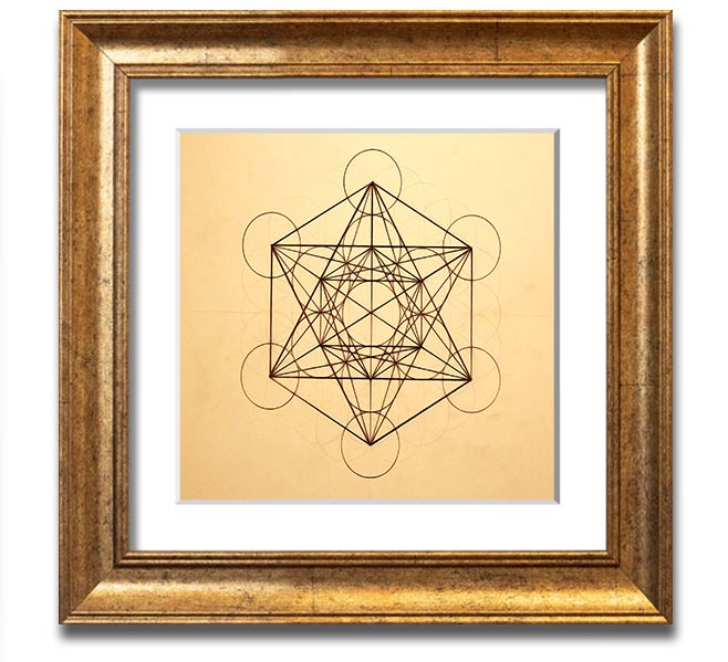 Architects Cube Square Framed Print in various frame colors, showcasing modern geometric design.