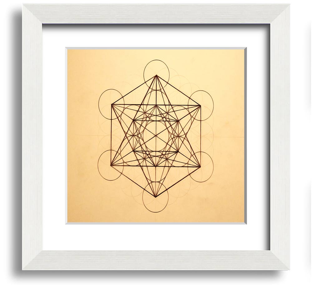 Architects Cube Square Framed Print in various frame colors, showcasing modern geometric design.