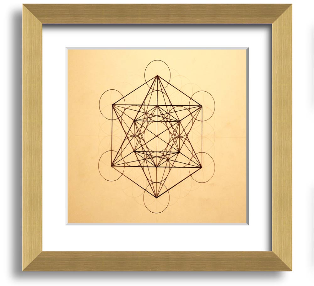 Architects Cube Square Framed Print in various frame colors, showcasing modern geometric design.