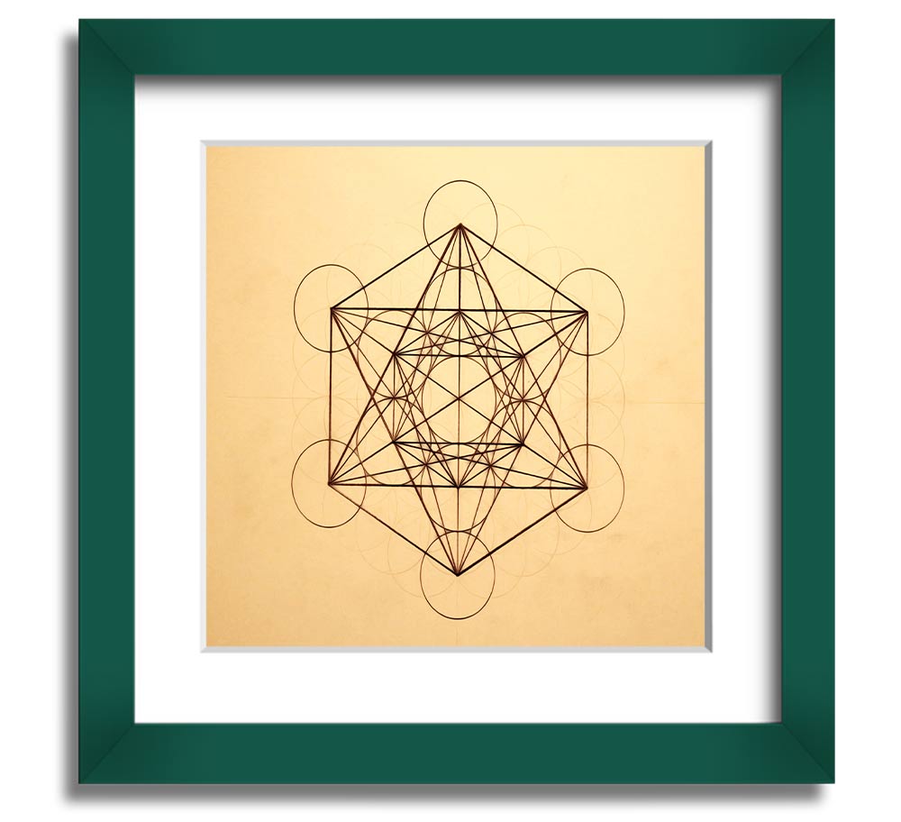 Architects Cube Square Framed Print in various frame colors, showcasing modern geometric design.