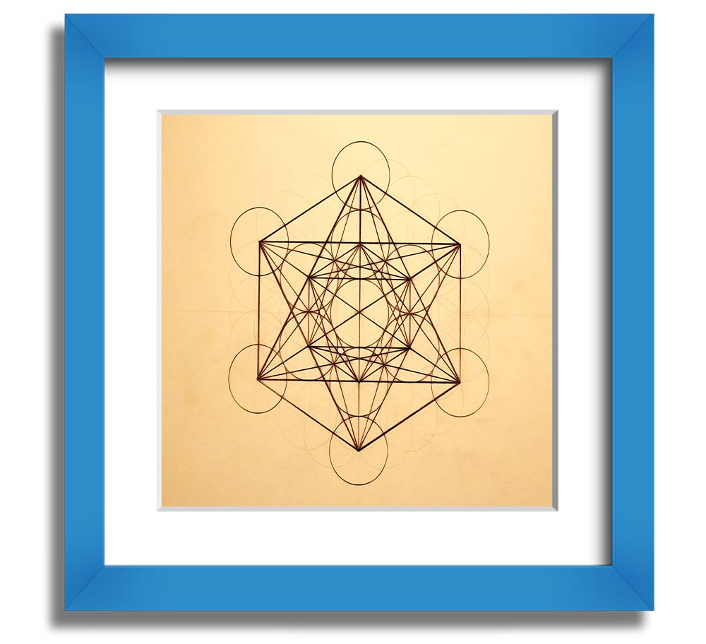 Architects Cube Square Framed Print in various frame colors, showcasing modern geometric design.