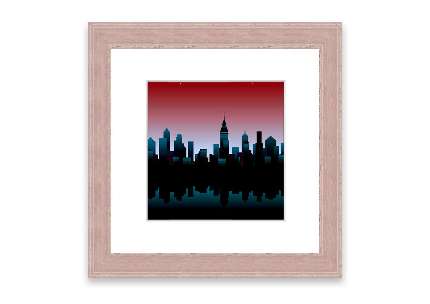 Architects New City Reflections framed print showcasing urban landscape reflections, available in various frame colours.