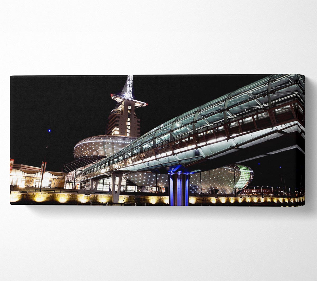 Architects Walkway canvas art mounted on a 44mm box frame, showcasing a beautiful architectural design.