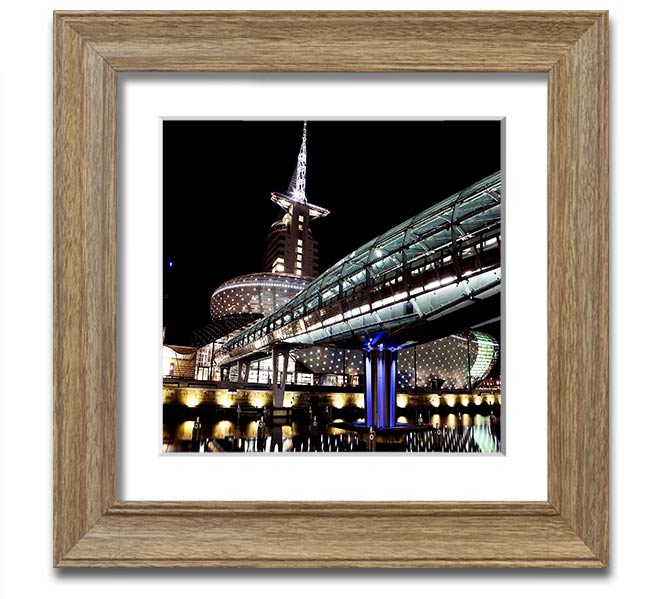 Architects Walkway Square Framed Print in various frame colours, showcasing architectural design.