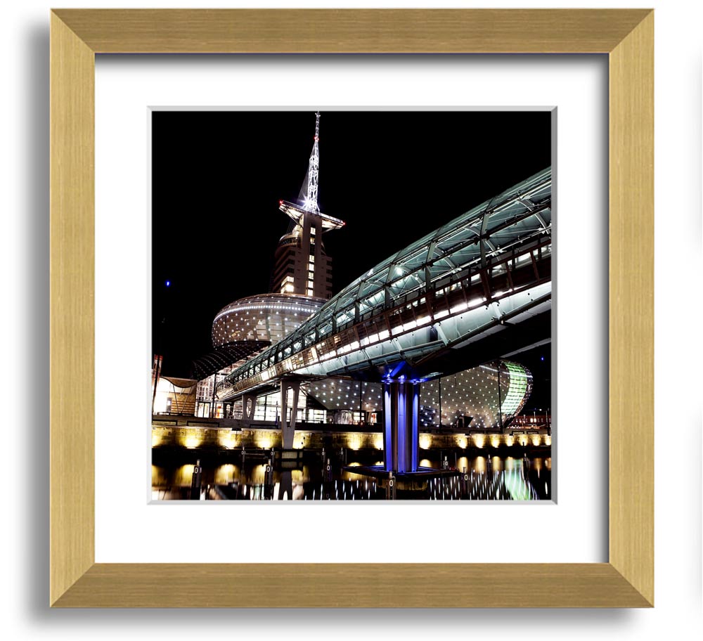 Architects Walkway Square Framed Print in various frame colours, showcasing architectural design.