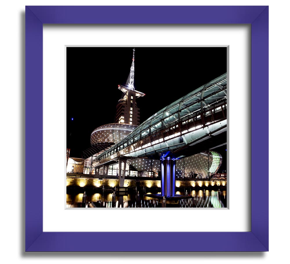 Architects Walkway Square Framed Print in various frame colours, showcasing architectural design.