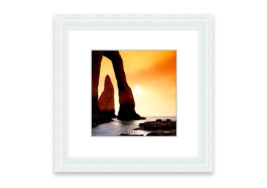 A beautifully framed Architectural Ocean print showcasing serene ocean waves, available in various frame colors.