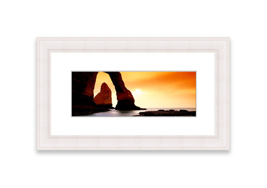 A beautifully framed Architectural Ocean print showcasing serene ocean waves, available in various frame colors.