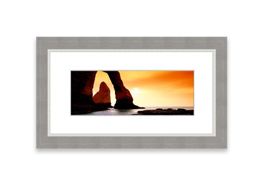 A beautifully framed Architectural Ocean print showcasing serene ocean waves, available in various frame colors.