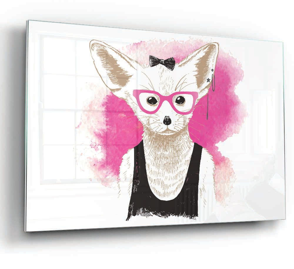 Arctic Fox Bow Pink Glasses featuring a modern design with a vibrant pink color, perfect for home decor.