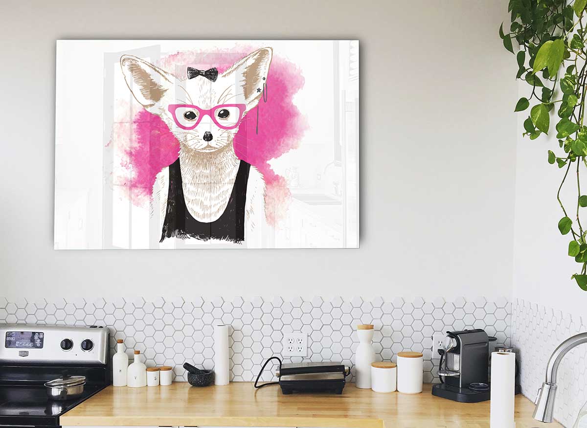 Arctic Fox Bow Pink Glasses featuring a modern design with a vibrant pink color, perfect for home decor.