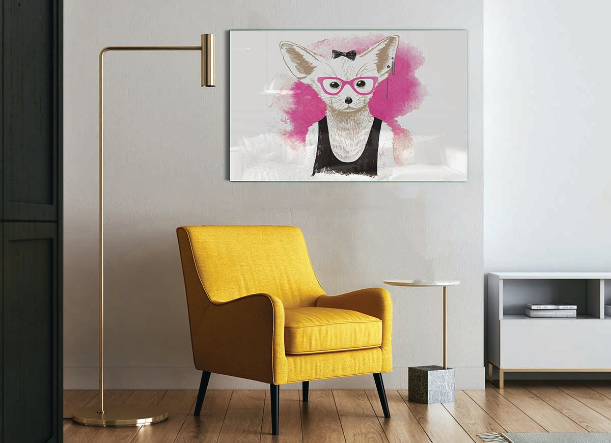 Arctic Fox Bow Pink Glasses featuring a modern design with a vibrant pink color, perfect for home decor.