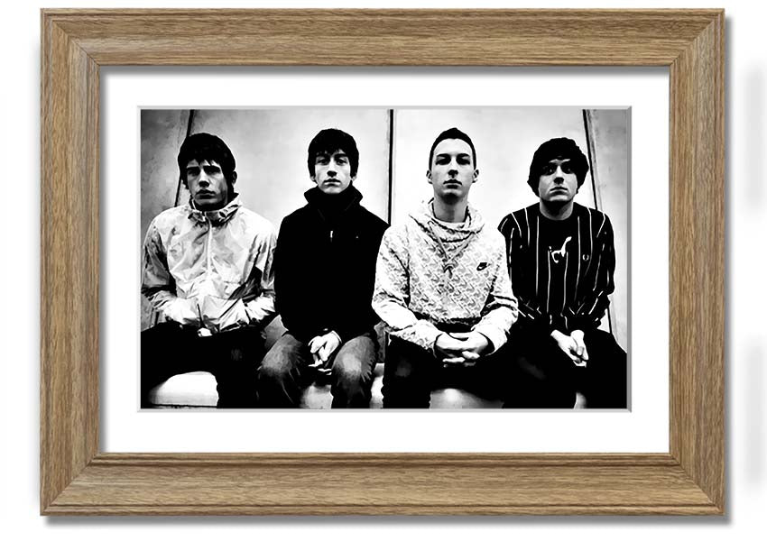 A beautifully framed print of the Arctic Monkeys, showcasing vibrant colors and quality craftsmanship, ready to hang on your wall.