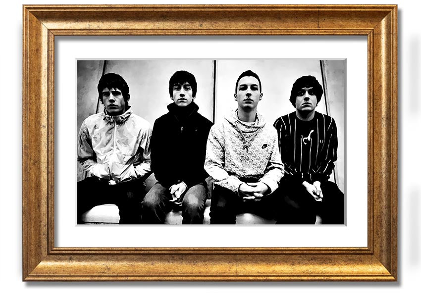 A beautifully framed print of the Arctic Monkeys, showcasing vibrant colors and quality craftsmanship, ready to hang on your wall.