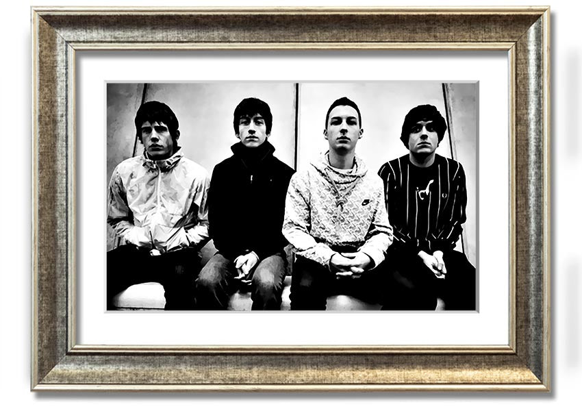 A beautifully framed print of the Arctic Monkeys, showcasing vibrant colors and quality craftsmanship, ready to hang on your wall.