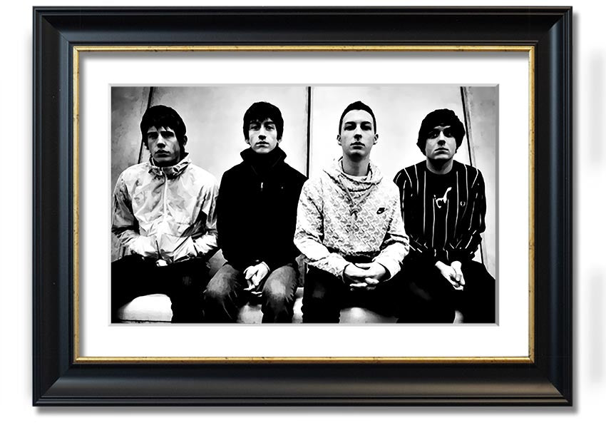 A beautifully framed print of the Arctic Monkeys, showcasing vibrant colors and quality craftsmanship, ready to hang on your wall.