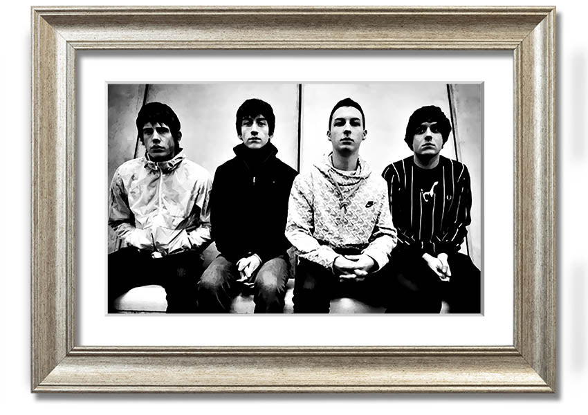 A beautifully framed print of the Arctic Monkeys, showcasing vibrant colors and quality craftsmanship, ready to hang on your wall.