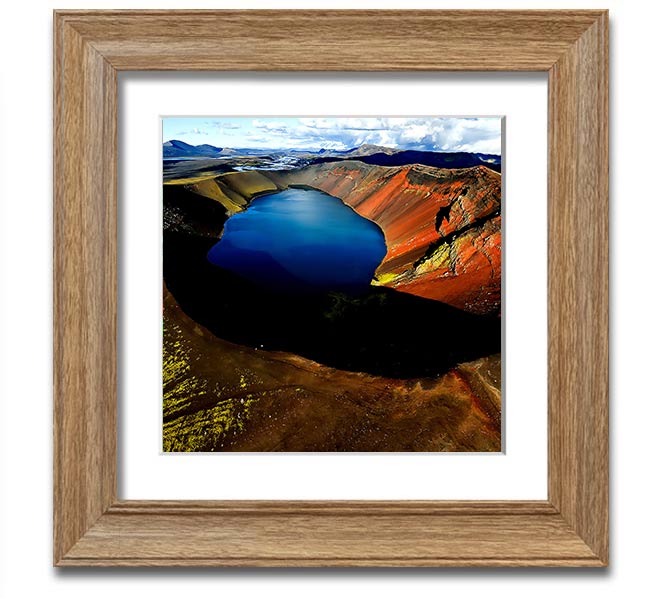 Arctic Volcanic Square Framed Print showcasing vibrant volcanic landscape art in a stylish frame.