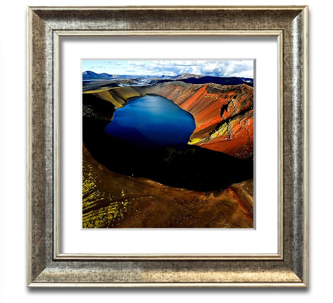 Arctic Volcanic Square Framed Print showcasing vibrant volcanic landscape art in a stylish frame.