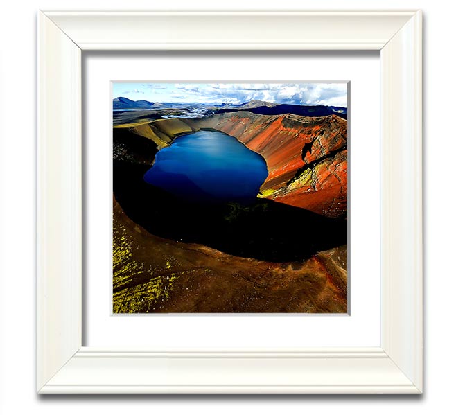 Arctic Volcanic Square Framed Print showcasing vibrant volcanic landscape art in a stylish frame.